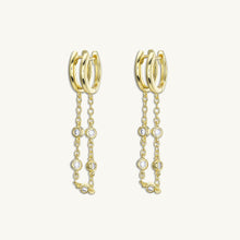 Dangling Sapphire Hoop Earrings