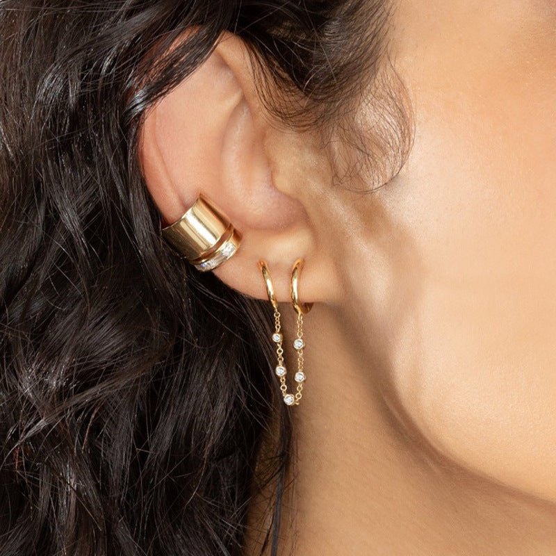 Dangling Sapphire Hoop Earrings