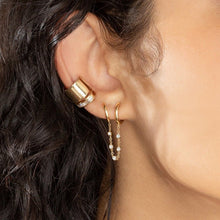 Dangling Sapphire Hoop Earrings
