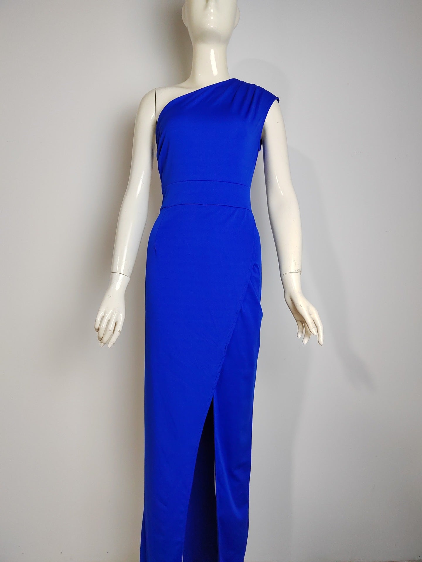 Clarissa Evening Dress Woman - One Shoulder, Asymmetric Collar, High Slit - Elegant and Fitted Dress for Formal Events