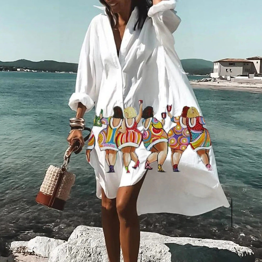 Florence Women's Shirt Dress – Casual Lightweight Linen Dress with Straight Cut & Summer Style - Casual Linen Shirt Dress