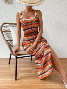 Summer Dress Women Piper – Sleeveless Striped Dress with Side Slit and Airy Cut