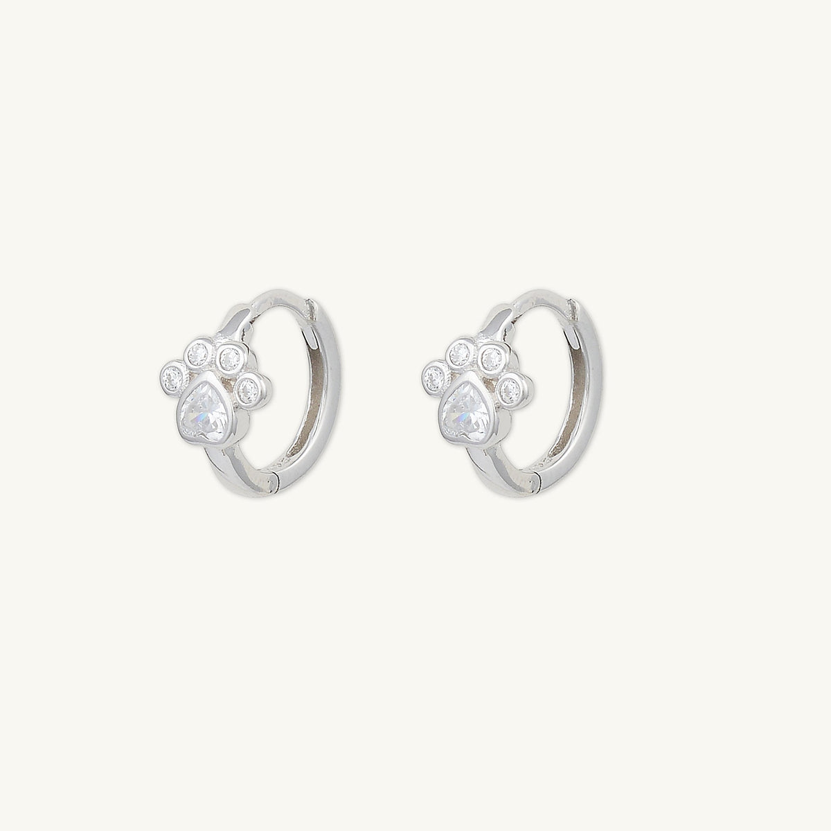 Dog Paw Sapphire Huggie Earrings