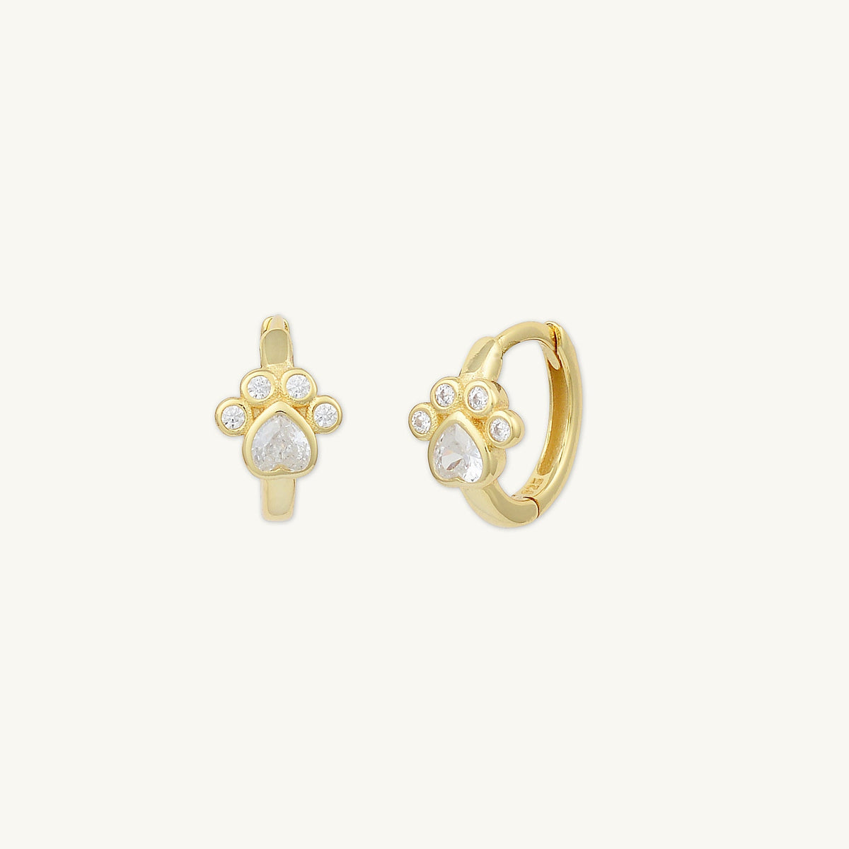 Dog Paw Sapphire Huggie Earrings
