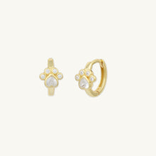 Dog Paw Sapphire Huggie Earrings