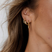 Dome Sapphire Huggie Earrings