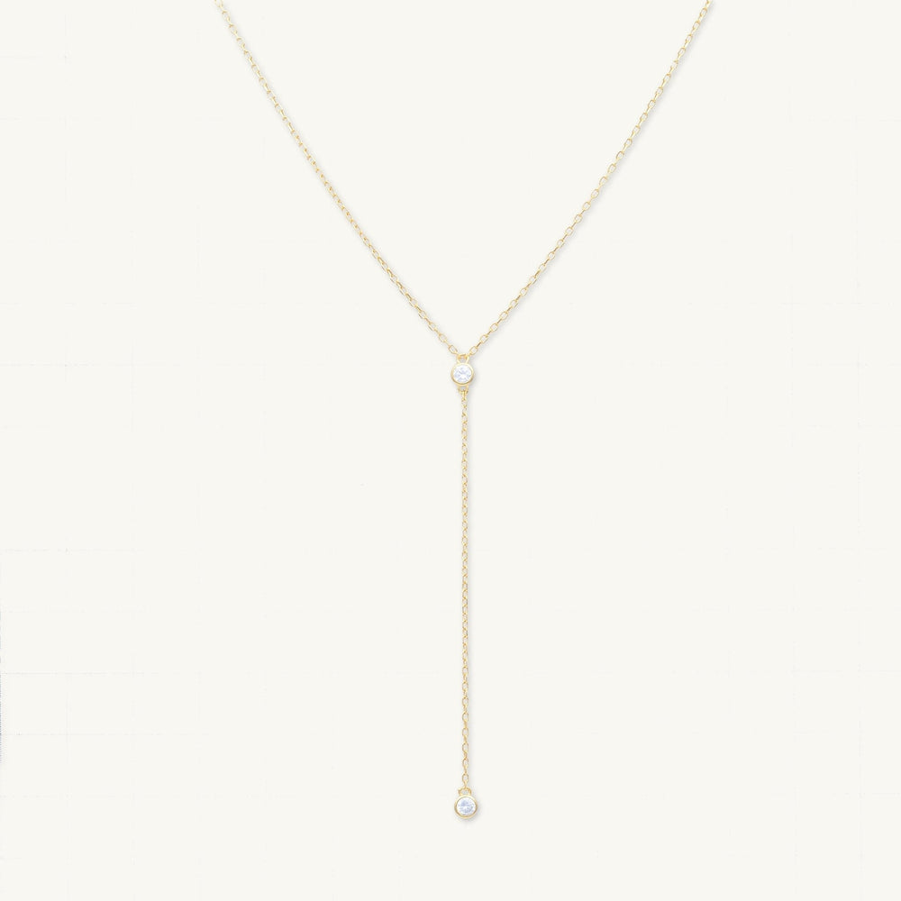 Double Bezel Drop Chain Y Necklace