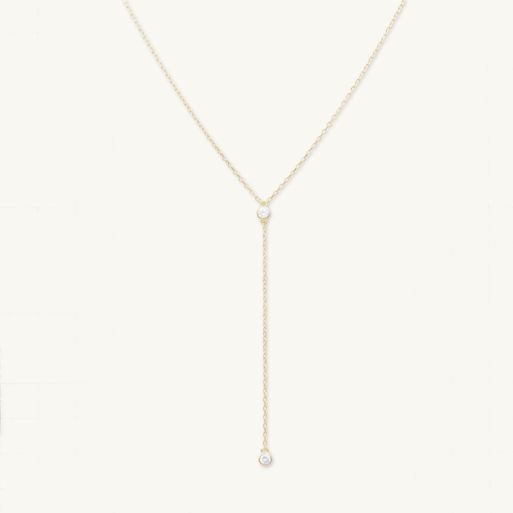 Double Bezel Drop Chain Y Necklace