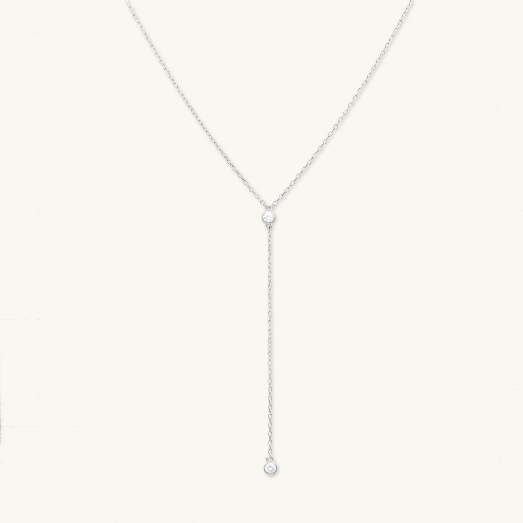 Double Bezel Drop Chain Y Necklace