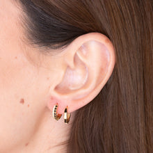 Double Black Pave Huggie Hoop Earrings