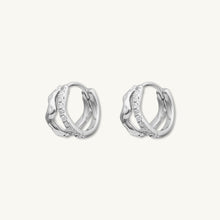 Double Molten Sapphire Huggie Earrings