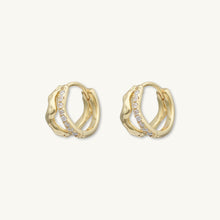 Double Molten Sapphire Huggie Earrings