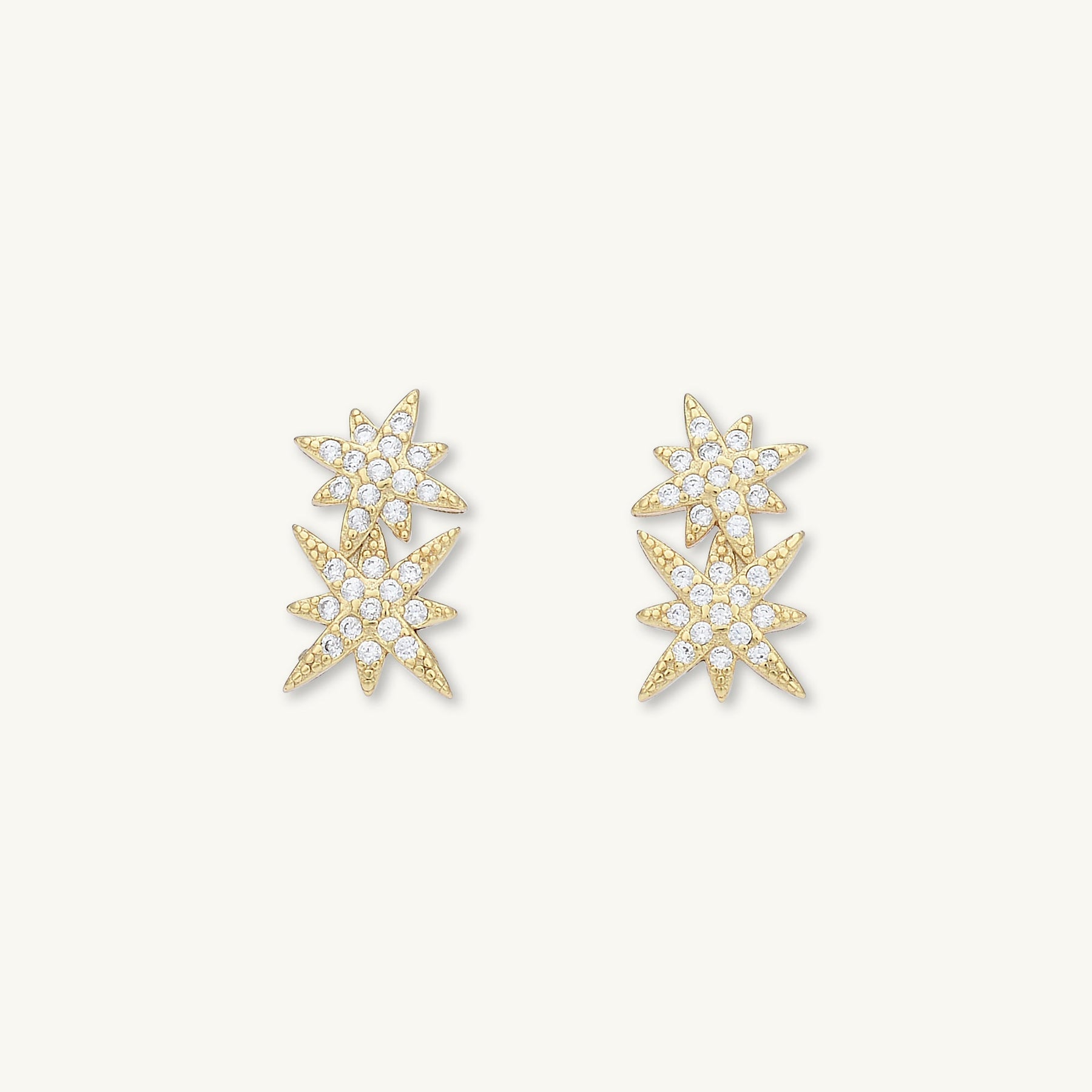 Double North Star Sapphire Stud Earrings