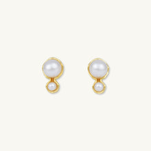 Double Pearl Stud Earrings