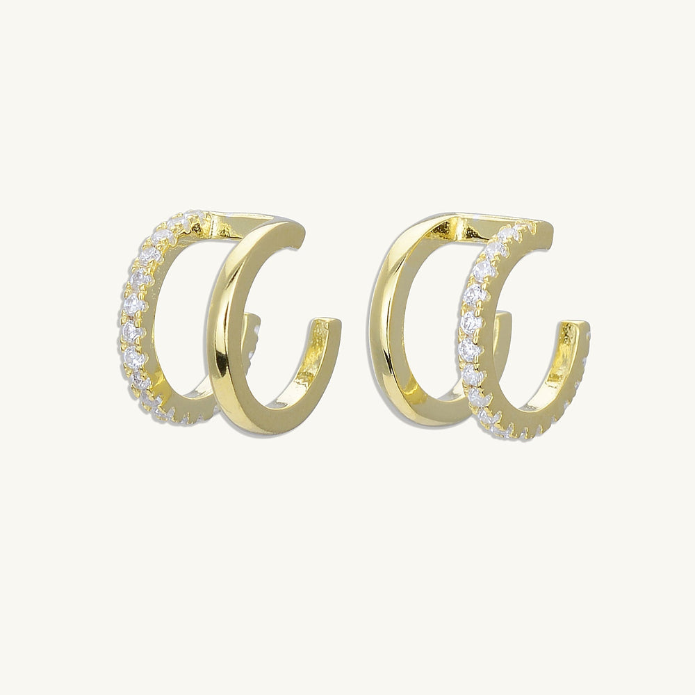 Double Sapphire Cuff Earrings