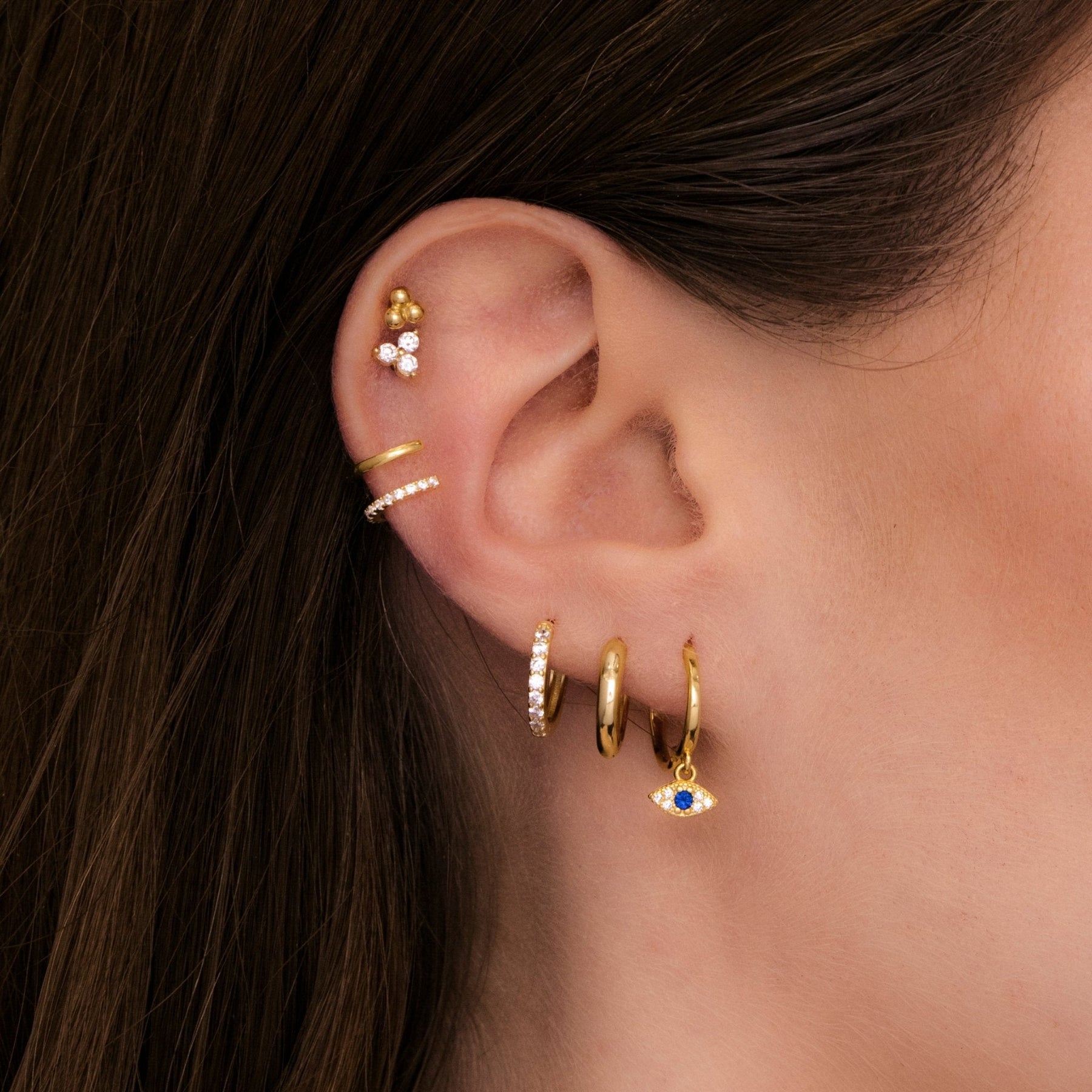 Double Sapphire Cuff Earrings