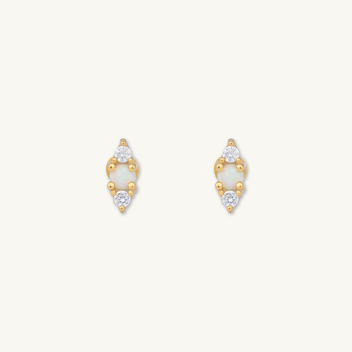 Double Sapphire Opal Flat Back Earrings
