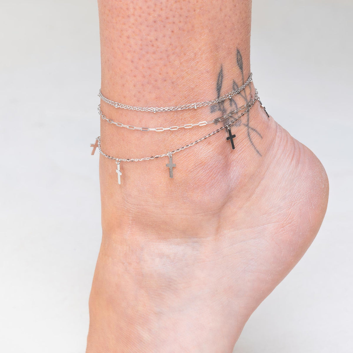 Double Satellite Chain Anklet
