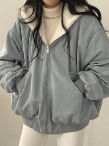 Daniela Teddy Oversize Jacket Women – Soft Reversible Bomber with Pockets & Streetwear Style