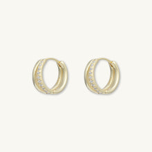 Double Zirconia Huggie Hoop Earrings