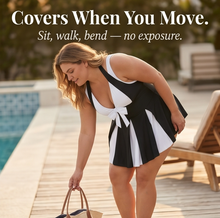 Soliera – Plus-Size Halter Swimdress with Boy Shorts