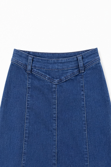 Wearbella – High-Waist A-Line Denim Maxi Skirt