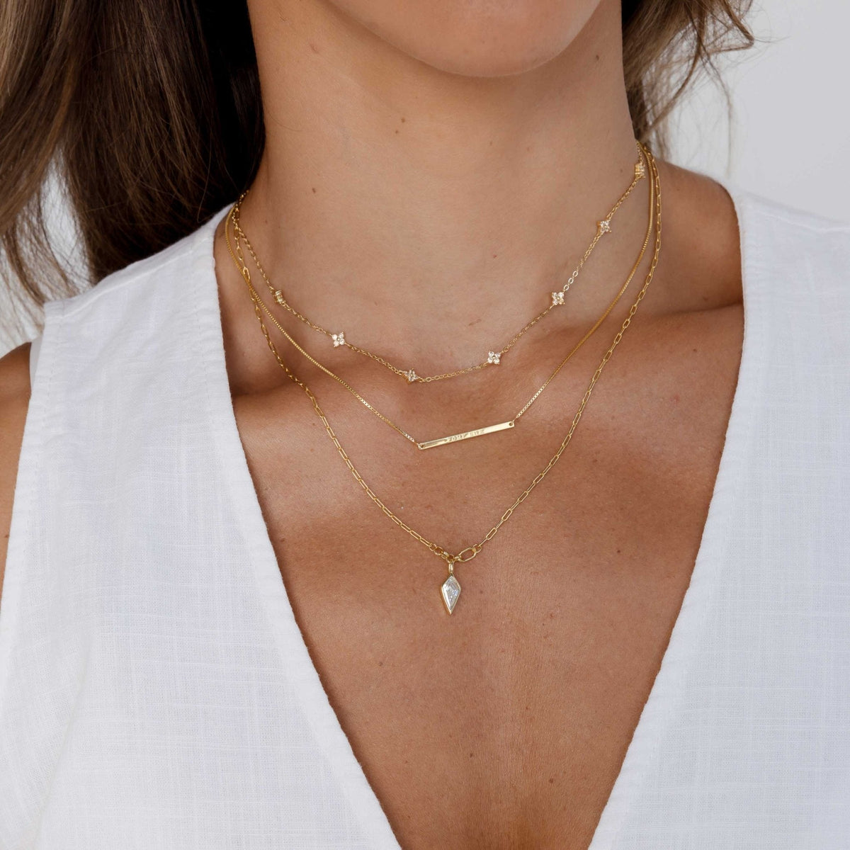 Drop Spike Link Necklace