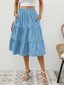 Floral Skirt Women Zia – Flared A-Line Cut with Pockets, Lightweight for Spring & Summer