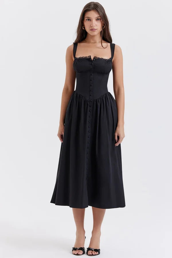 Summer Dress Women Nia – Elegant Midi Dress with Comfortable Fit & Timeless Design