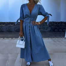 Jane Jean Dress Women – Long Denim Dress with Buttons & Casual Feminine Look