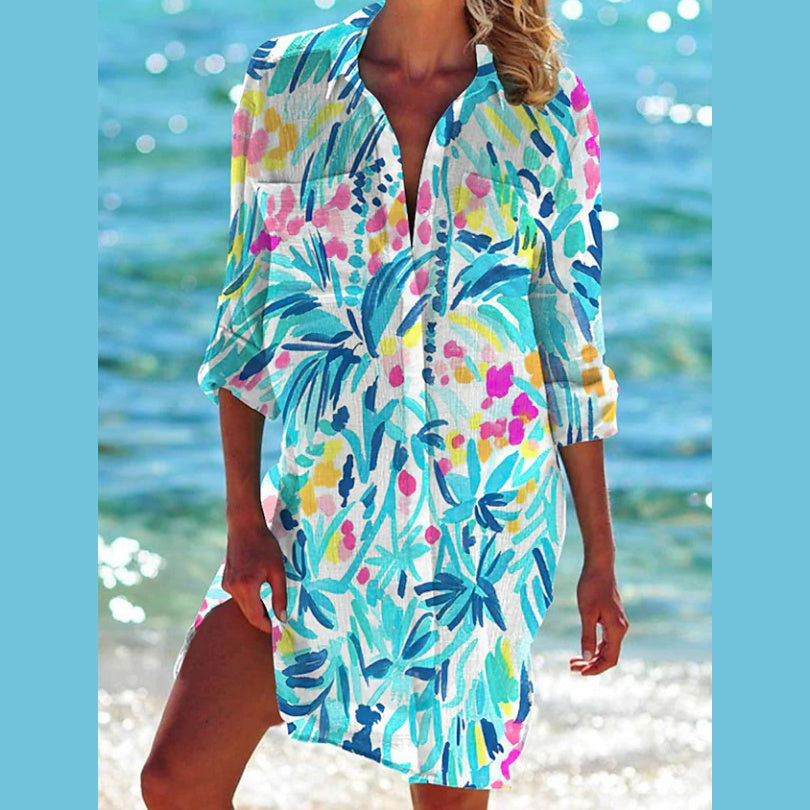Ophelia Women's Beach Tunic – Flowing Summer Dress for Holidays & Leisure