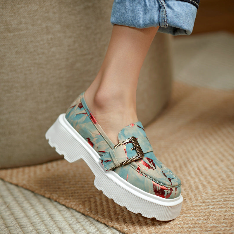 Stella Women's Shoes – Platform Cut-out Loafers with Buckle & Comfortable Rubber Sole