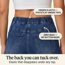 Lounette Elastic-Waist Cropped Denim Jeans for All-Day Comfort