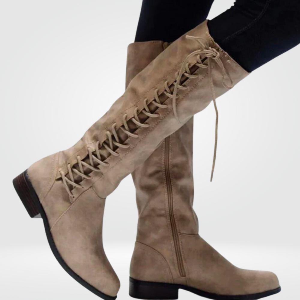 Avia High Boots Women in Leather – Comfortable Lace-up Boots with Non-slip Sole & Warm Lining
