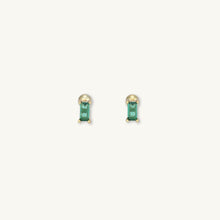 Emerald Baguette Barbell Stud Cartilage Earrings