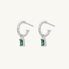 Emerald Baguette Drop Bezel Earrings