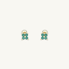 Emerald Clover Barbell Cartilage Earrings