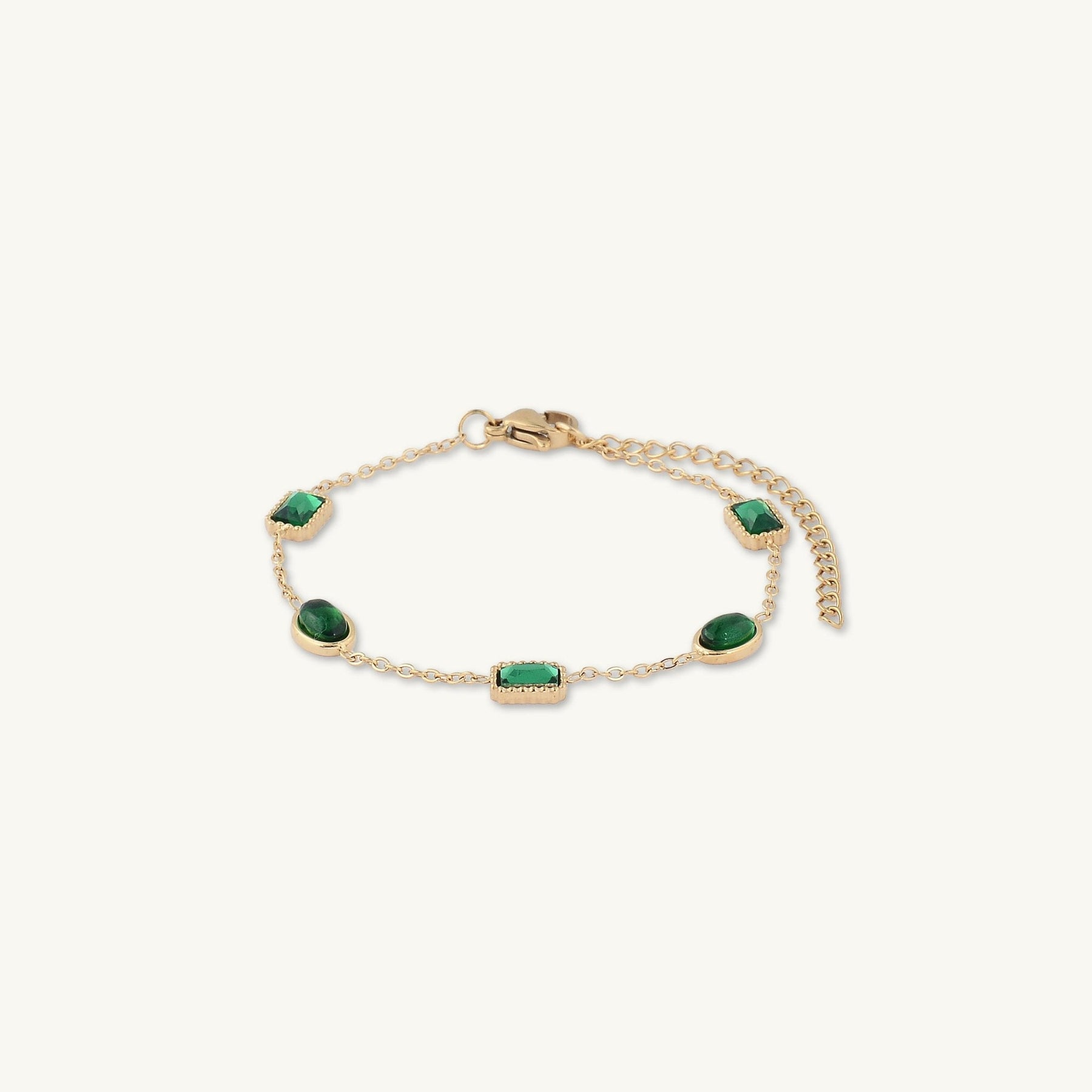 Emerald Dot Station Bracelet