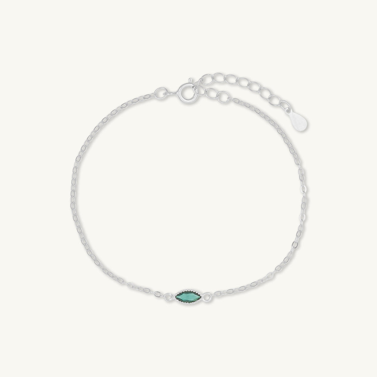 Emerald Evil Eve Marquise Chain Bracelet