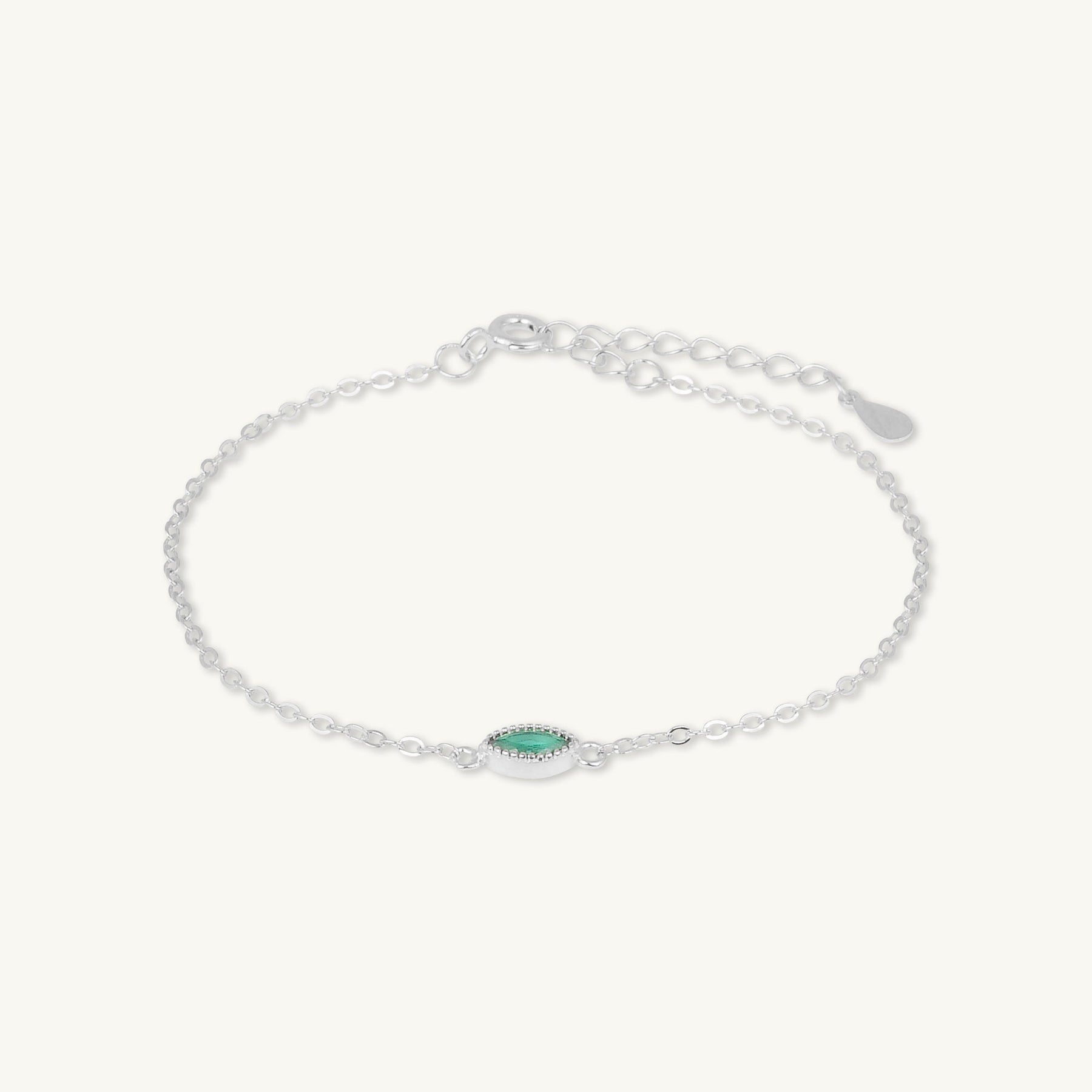 Emerald Evil Eve Marquise Chain Bracelet