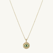 Emerald Evil Eye Pendant Necklace
