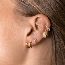 Emerald Inlay Huggie Earrings