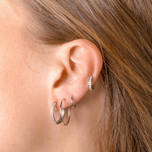Sapphire Inlay Huggie Earrings