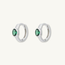 Emerald Oval Sapphire Huggie Earrings
