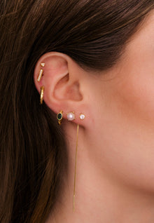 Emerald Oval Sapphire Huggie Earrings