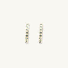 Emerald Round Sapphire Huggie Hoops