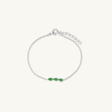 Emerald Trio Teardrop Linear Bracelet