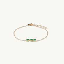 Emerald Trio Teardrop Linear Bracelet