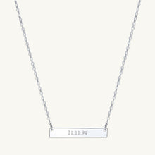 Engraved Date Bar Necklace