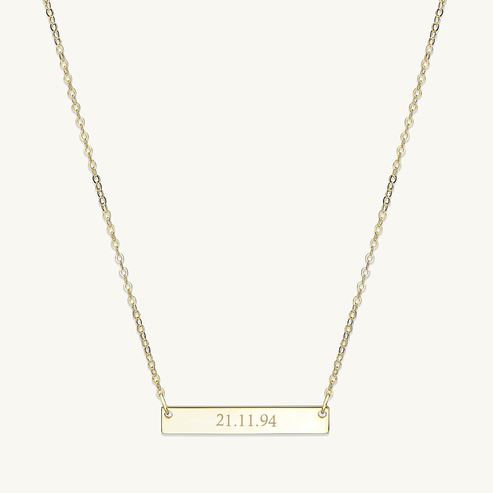 Engraved Date Bar Necklace